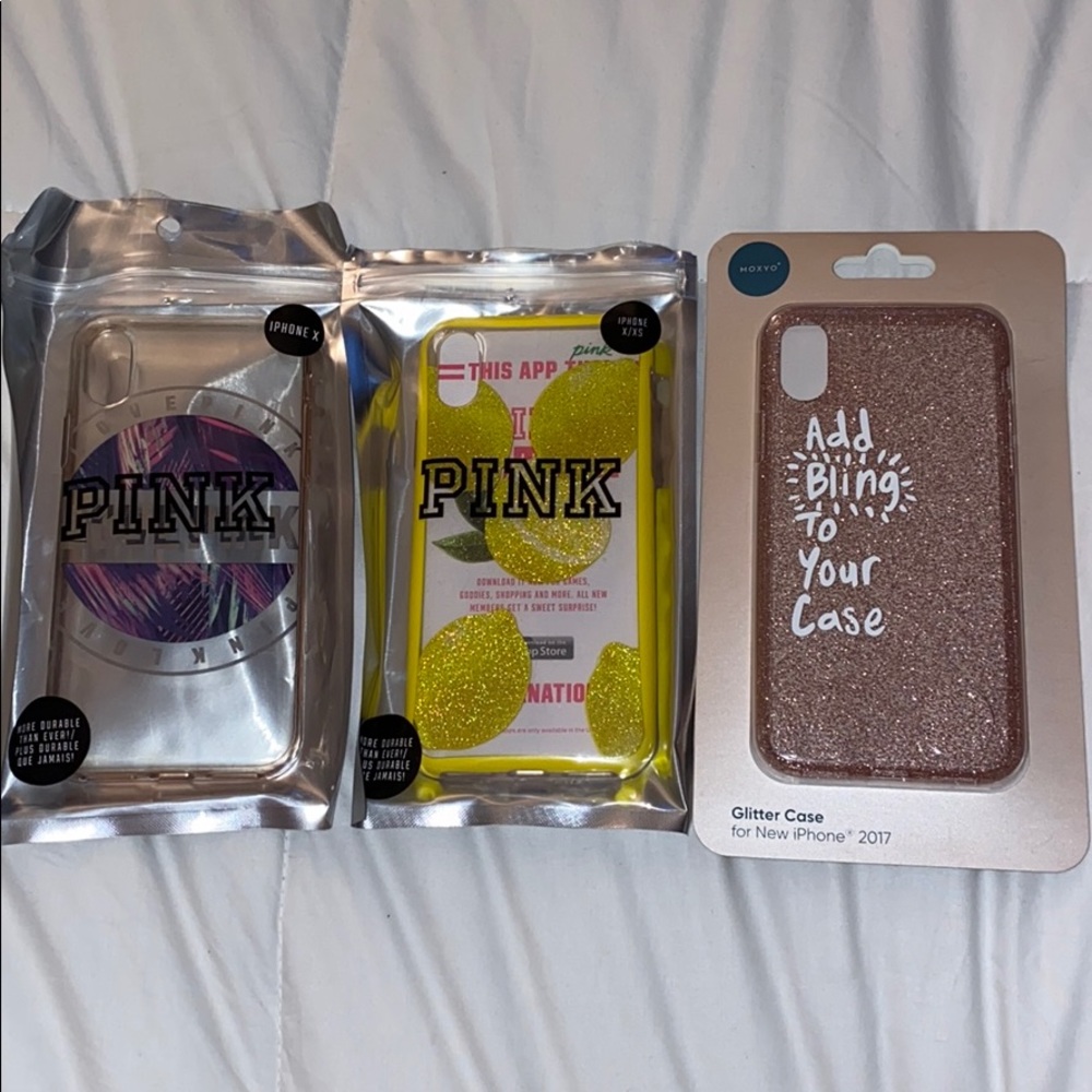 3 iPhone X cases VS Pink brand new in packaging
